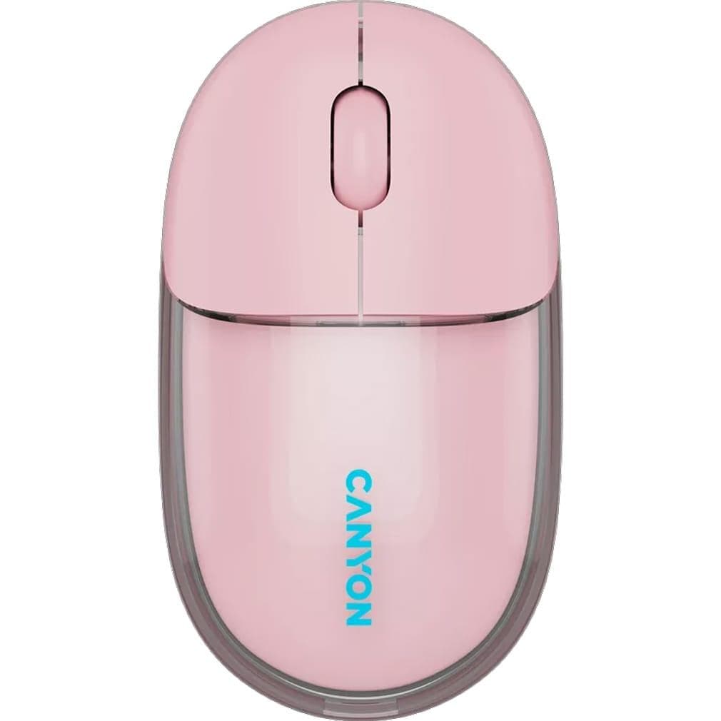 Миша CANYON OnClick 24 BT/ Wireless Transparent/Pink