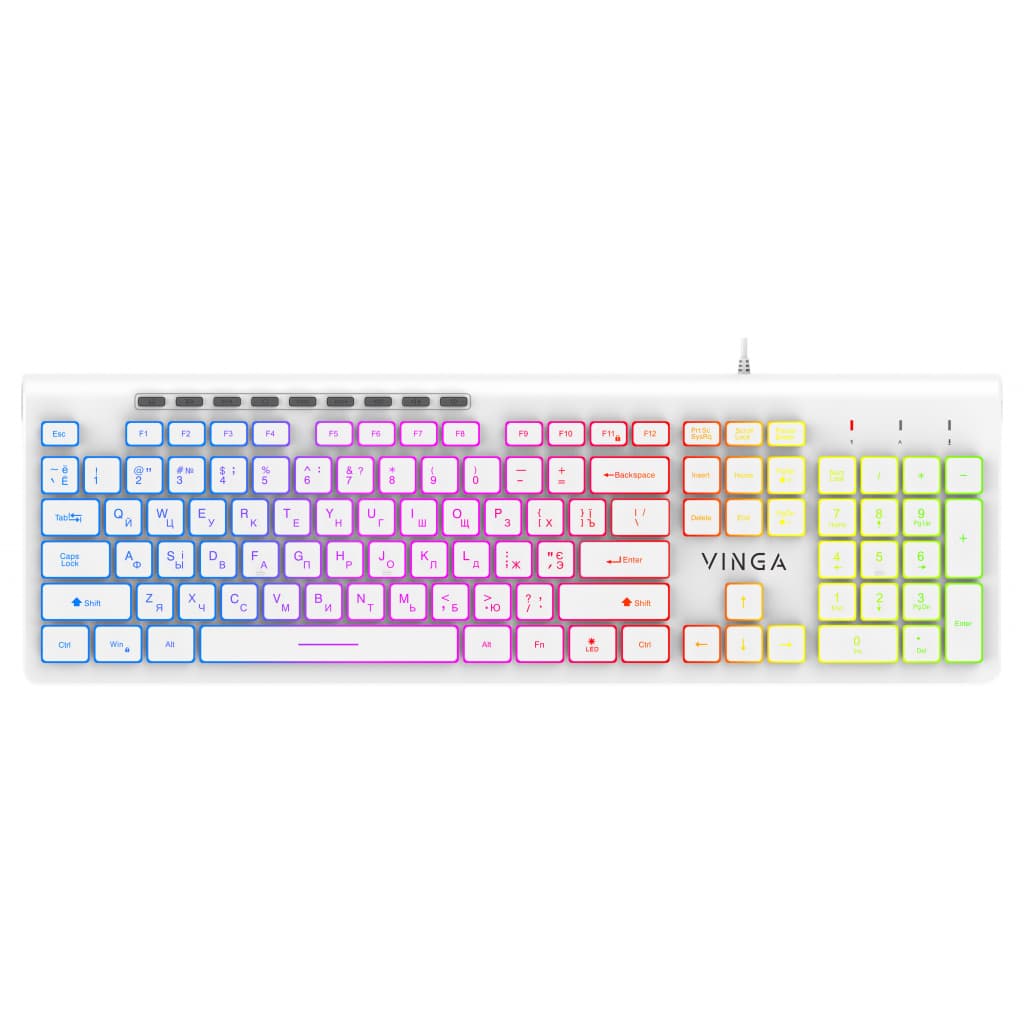 Клавіатура Vinga KB-460 White USB (KB-460 )