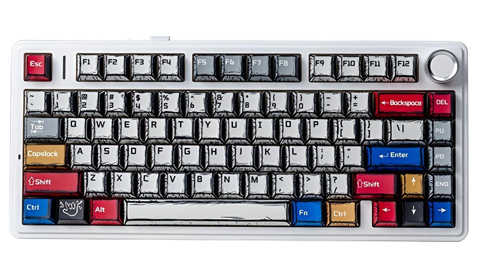Клавіатура AULA F75 Gasket Reaper Hot-Swap PBT 2.4G Wireless/BT EN/UA Comic
