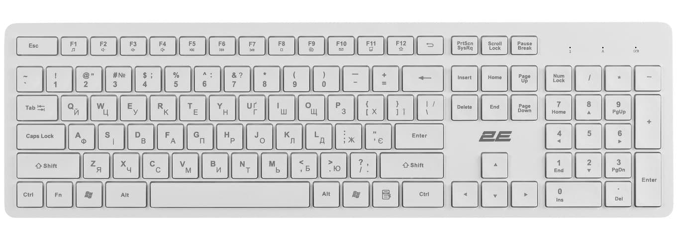Клавіатура 2E KS260 Wireles (2E-KS260WWH) White