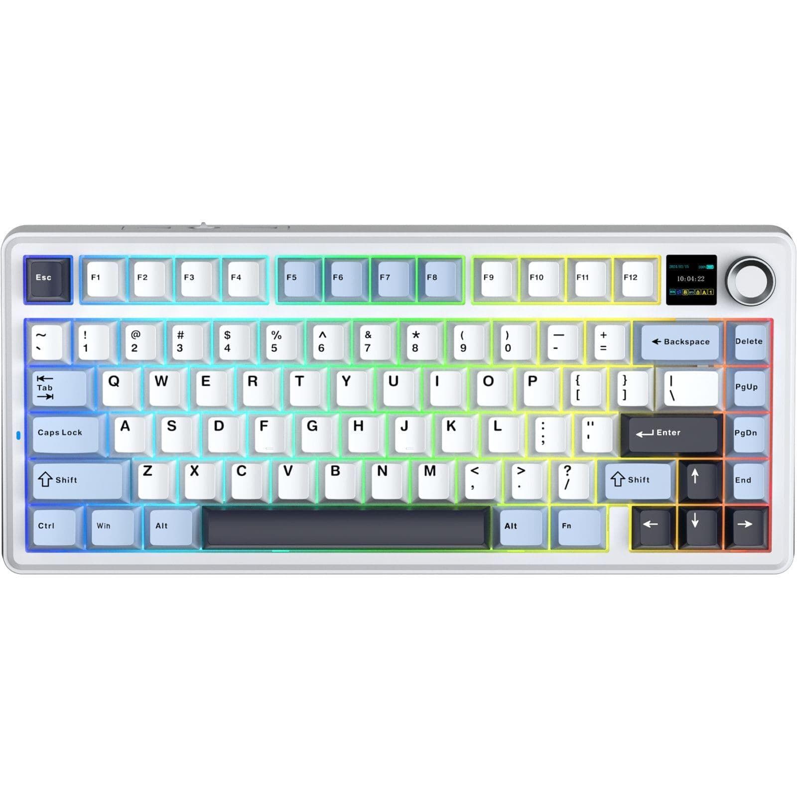 Клавіатура AULA F75 MAX Wireless Gasket Keyboard Reaper Switch 2.4G/BT EN/UA White