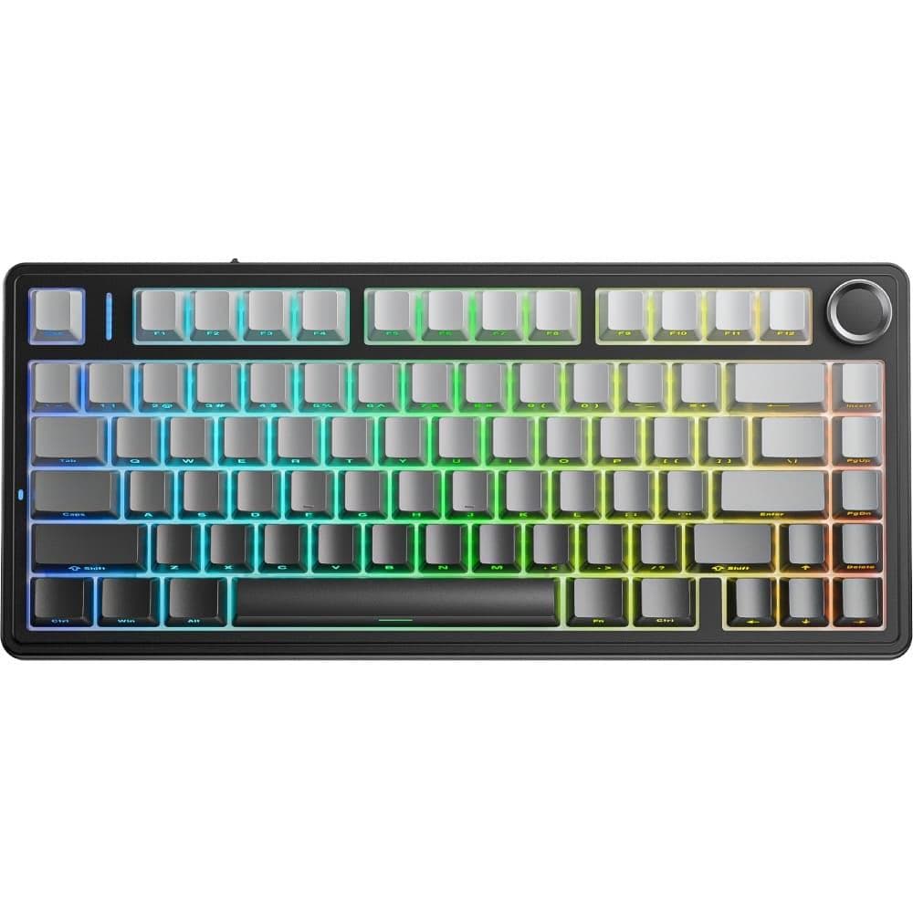 Клавіатура AULA F75 Gasket Reaper Switch Hot-Swap PBT 2.4G/BT Wireless Black Grey