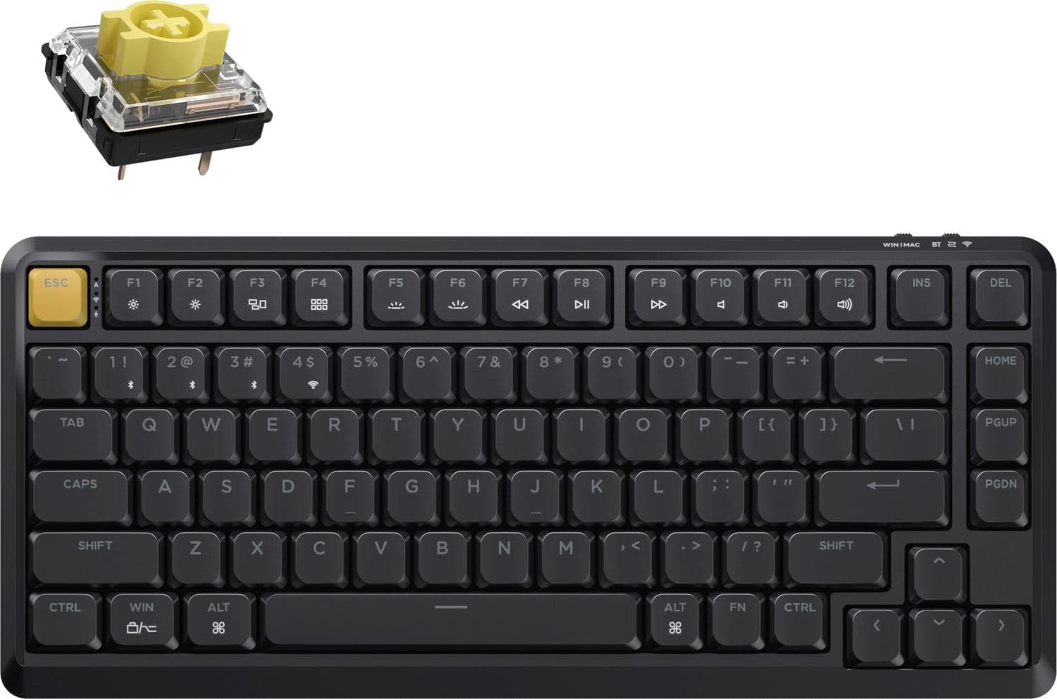 Клавіатура Keychron J1 82Key K pro Banana WL/BT/USB-A QMK Hot-swap EN/UKR RGB Black