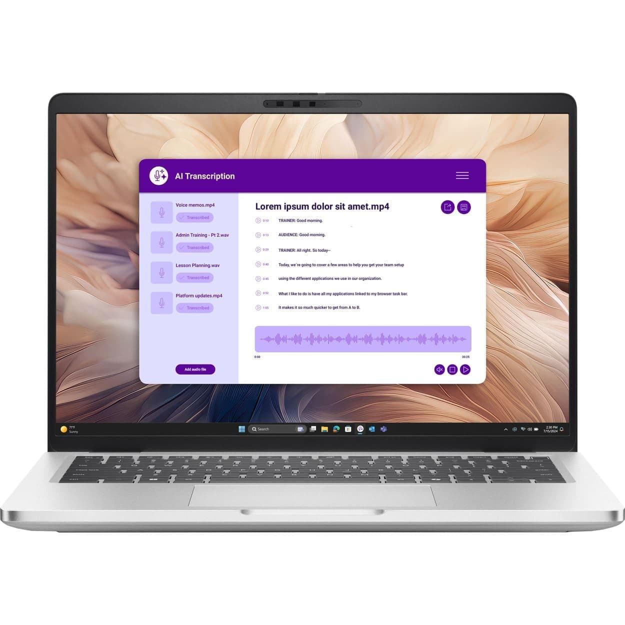 Ноутбук 14 Dell Pro 14 Plus FHD+ AG/Intel U7-268V/32GB/512SSD/UMA/DOS/Silver