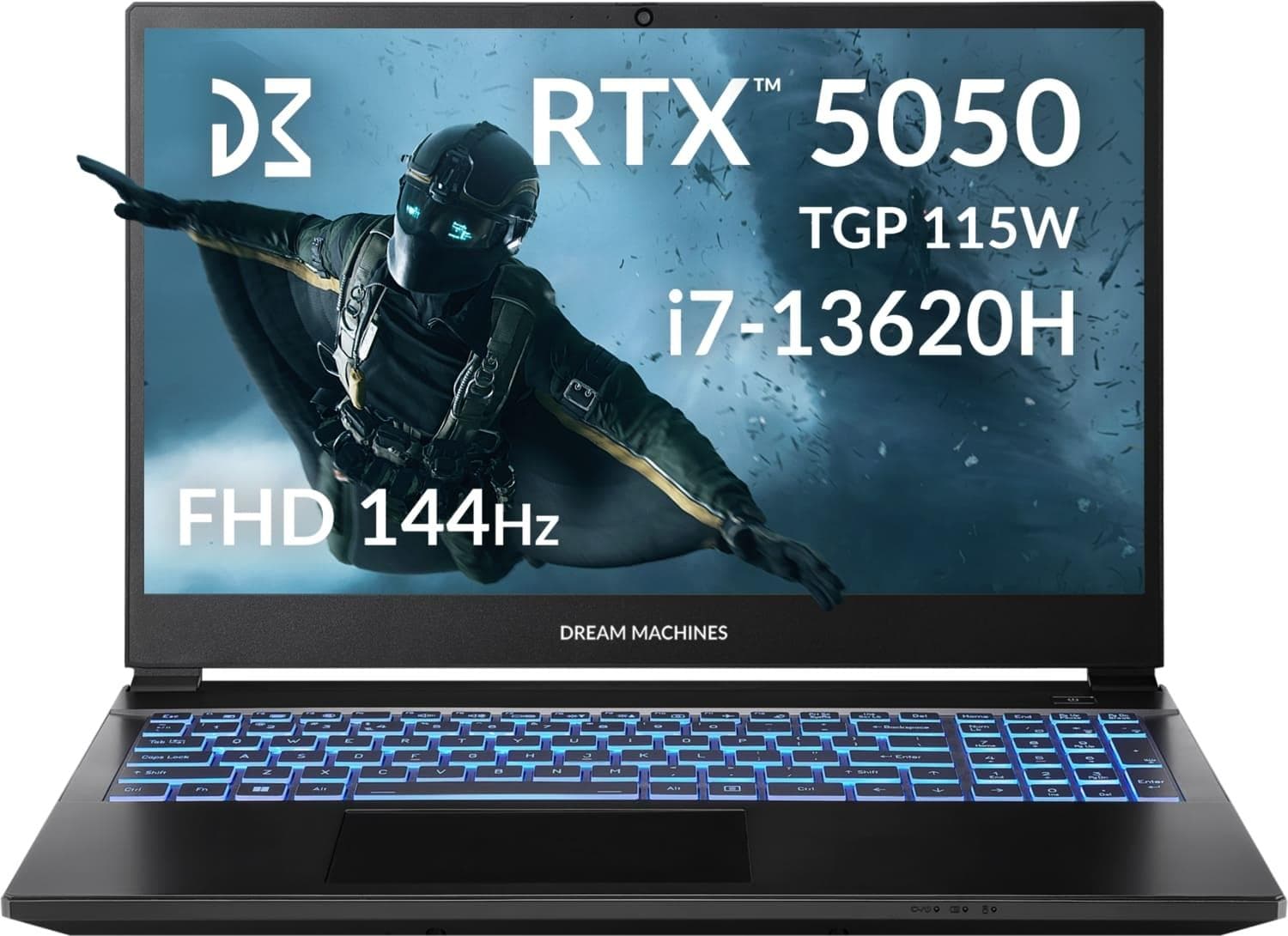 Ноутбук 15.6 Dream Machines RG5050-15 FHD IPS/Intel i7-13620H/32GB/1TB/RTX 5050 8GB/DOS/Black