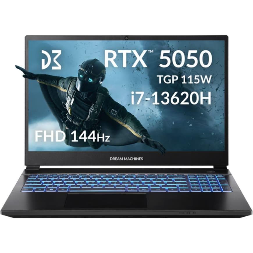 Ноутбук 15.6 Dream Machines RG5050-15UA27 FHD 144Hz/Intel i7-13620H/32GB/1TB/RTX 5050 8GB/DOS
