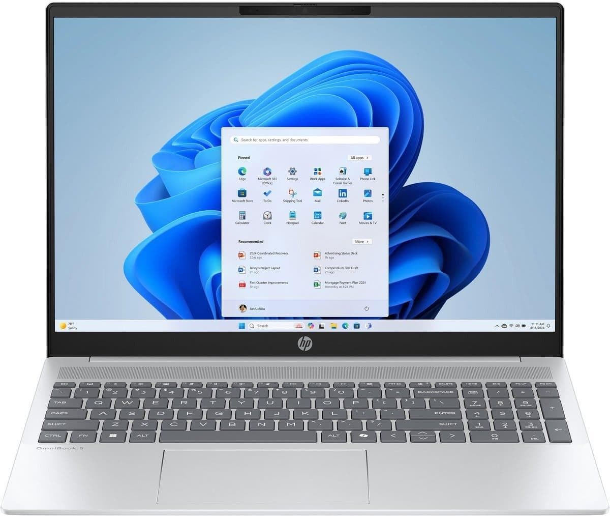 Ноутбук 16 HP OmniBook 5 16-bc1012ua WUXGA IPS/Ryzen 7 8840U/16GB/1TB/UMA/W11/Silver