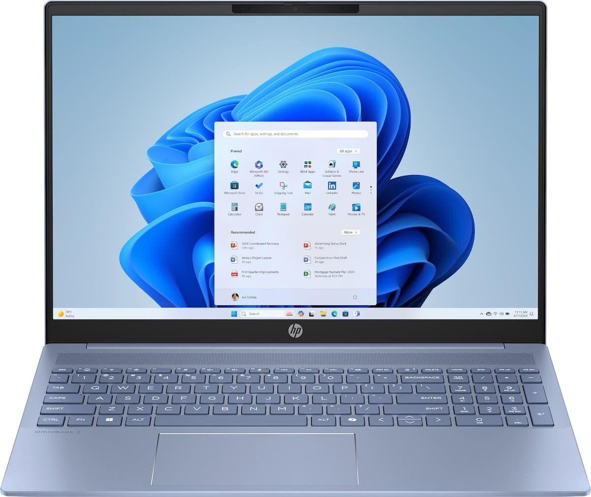 Ноутбук 16 HP OmniBook 5 AI 16-af1027ua 1920x1200 IPS/Intel Core Ultra 7 255U/16GB/1TB/Intel Graphics/DOS/Sky Blue
