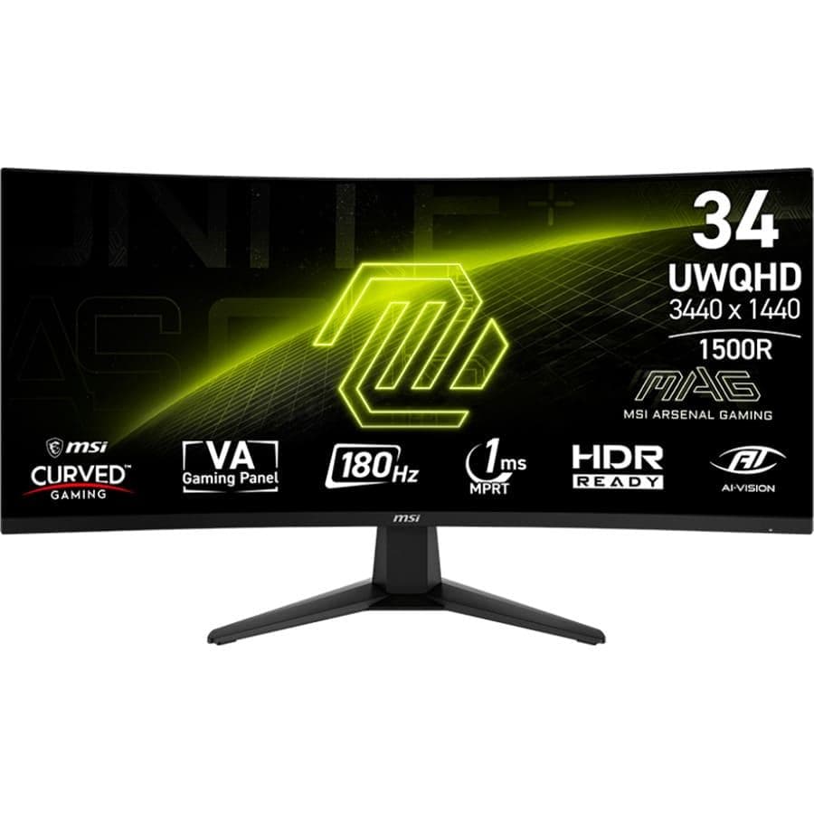 Монітор 34" MSI MAG 346CQ Curved UWQHD VA 180Hz