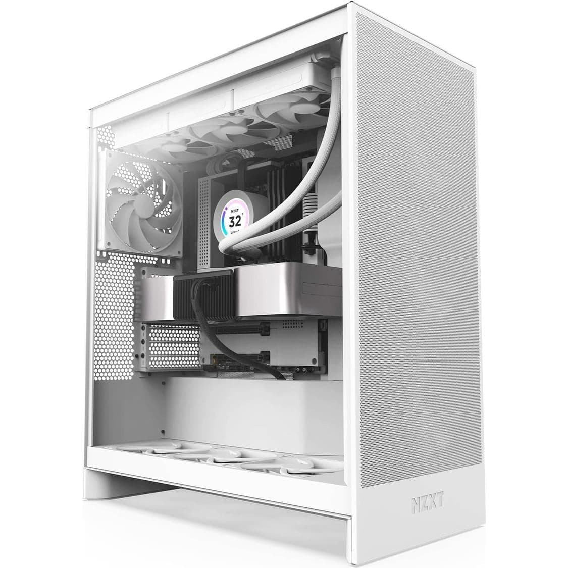 Корпус NZXT H7 Flow без БП (CM-H72FW-01) White