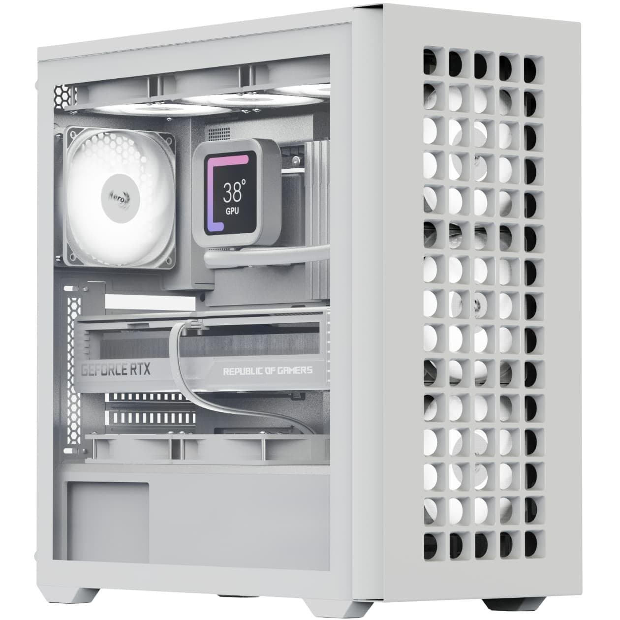 Корпус AeroCool D502A-G-WT-v1 (ACCM-DS02043.21) White без БП