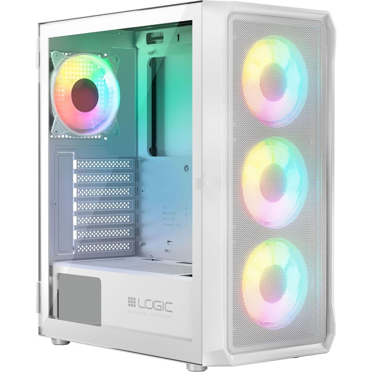 Корпус LogicConcept PORTOS MESH+GLASS ARGB White без БП