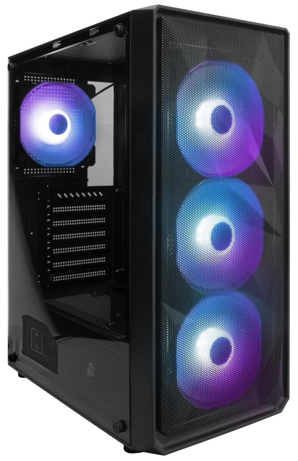 Корпус 1stPlayer FD3-BK-4F7 Black без БП
