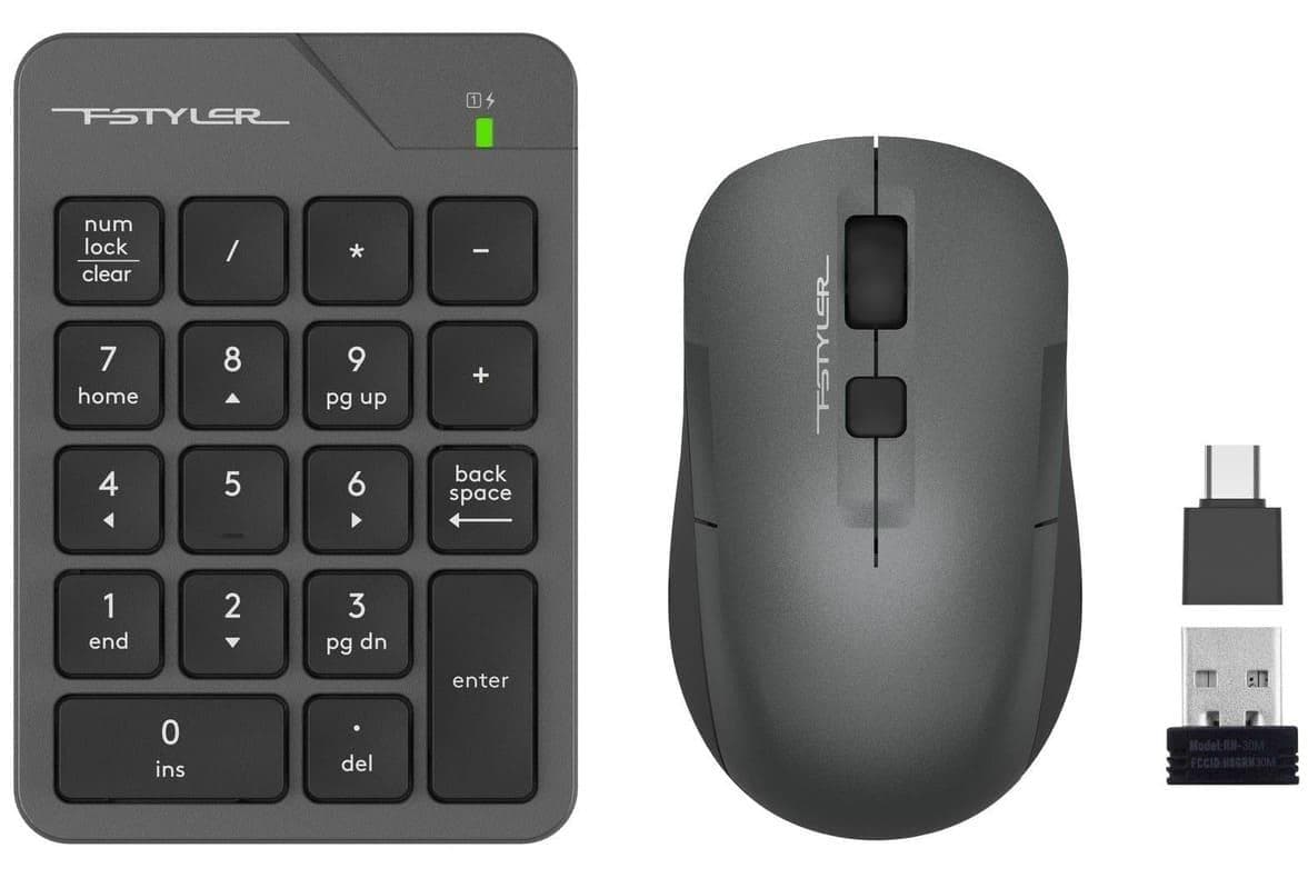 Комплект (Кейпад та Миша) A4tech FG1600C Air2 Grey