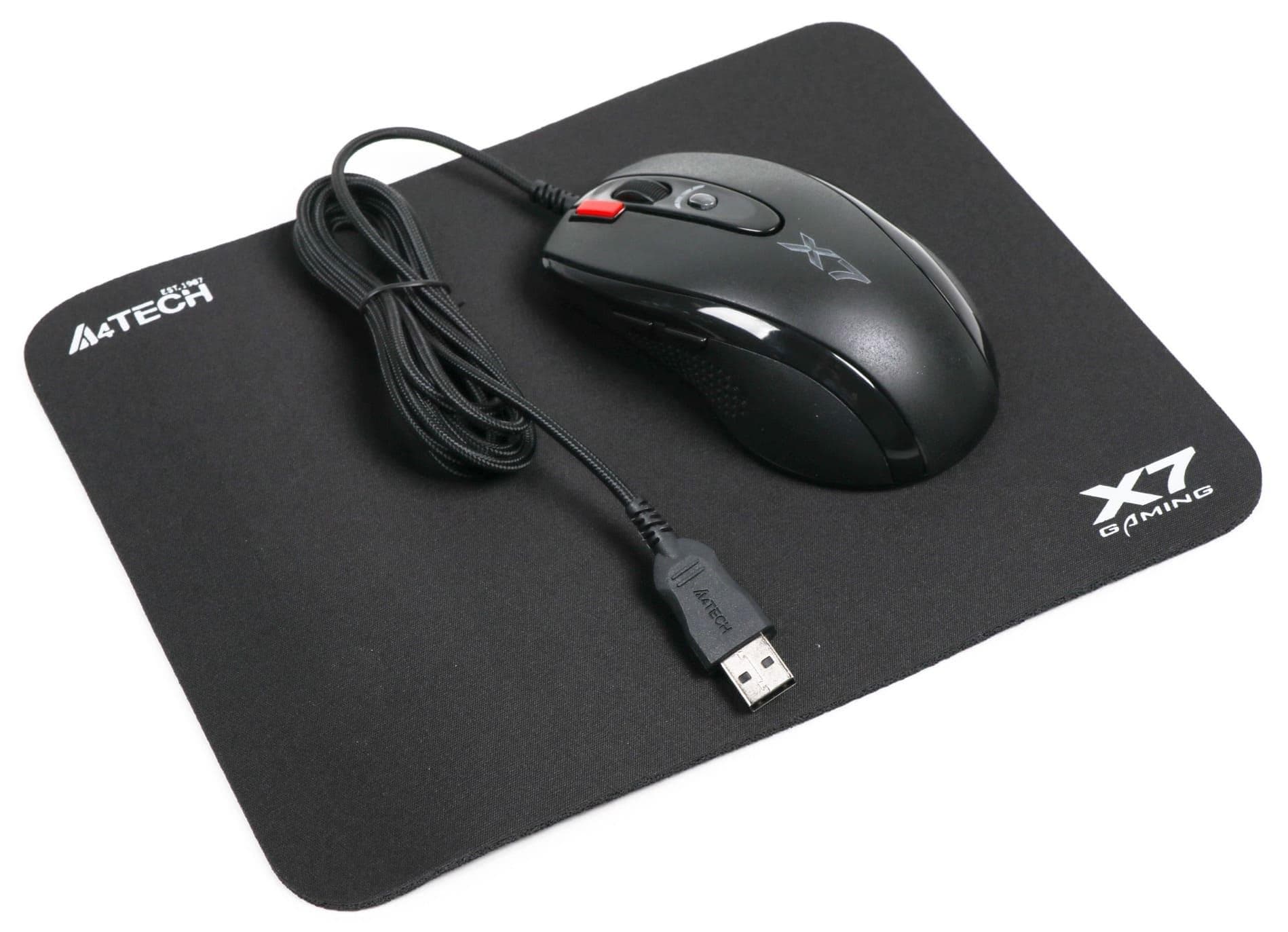 Комплект (Миша та Килим) A4Tech X-710BK USB Black + A4Tech X7-200MP Black (X-7120)