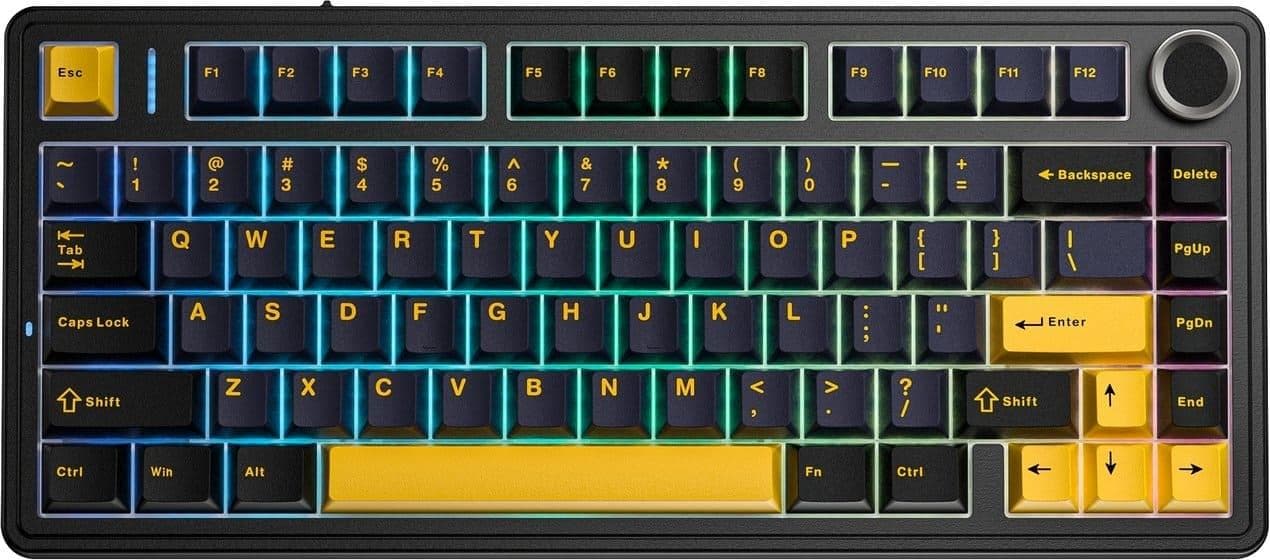 Клавіатура AULA F75 Wired Gasket Black Keycap Pink Switch EN/UA