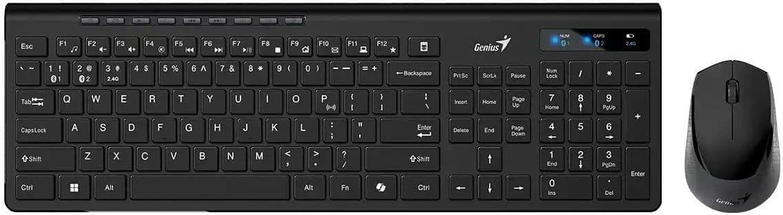 Комплект (Клавiатура та миша) Genius SlimStar 8230 Wireless Black UKR BT+2.4GHz
