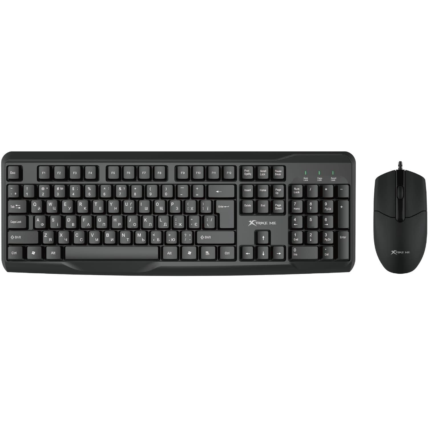 Комплект (Клавиатура та Миша) XTRIKE ME MK-207 UA USB Black