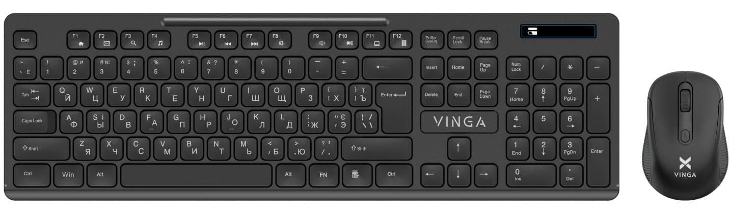 Комплект (Клавіатура та Миша) Vinga KBSW-100 Wireless (KBSW-100) Black