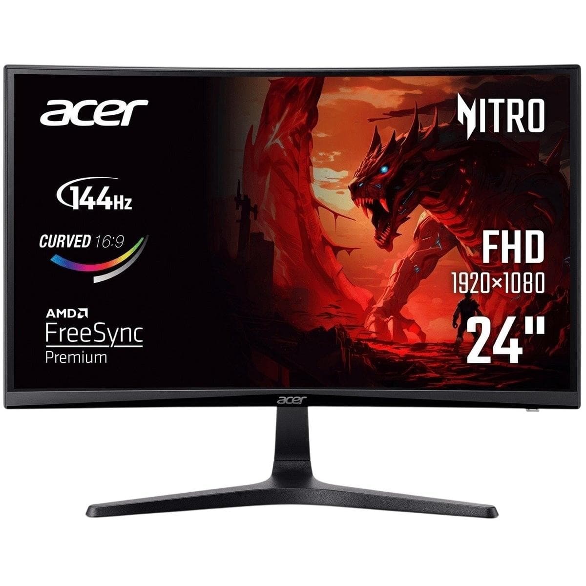 Монітор 23.6" Acer ED240QP0bi Curved Black (UM.UE0EE.004) FHD VA 144Hz