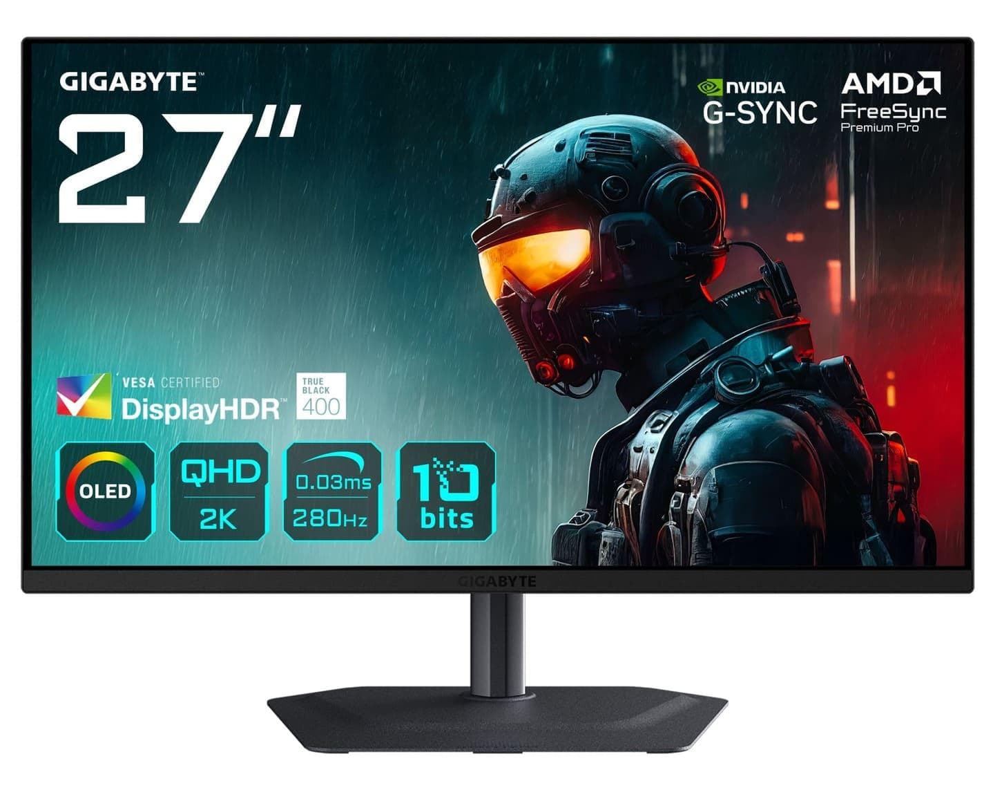Монiтор 27" Gigabyte MO27Q2A QD-OLED Gaming Monitor QHD OLED 280Hz