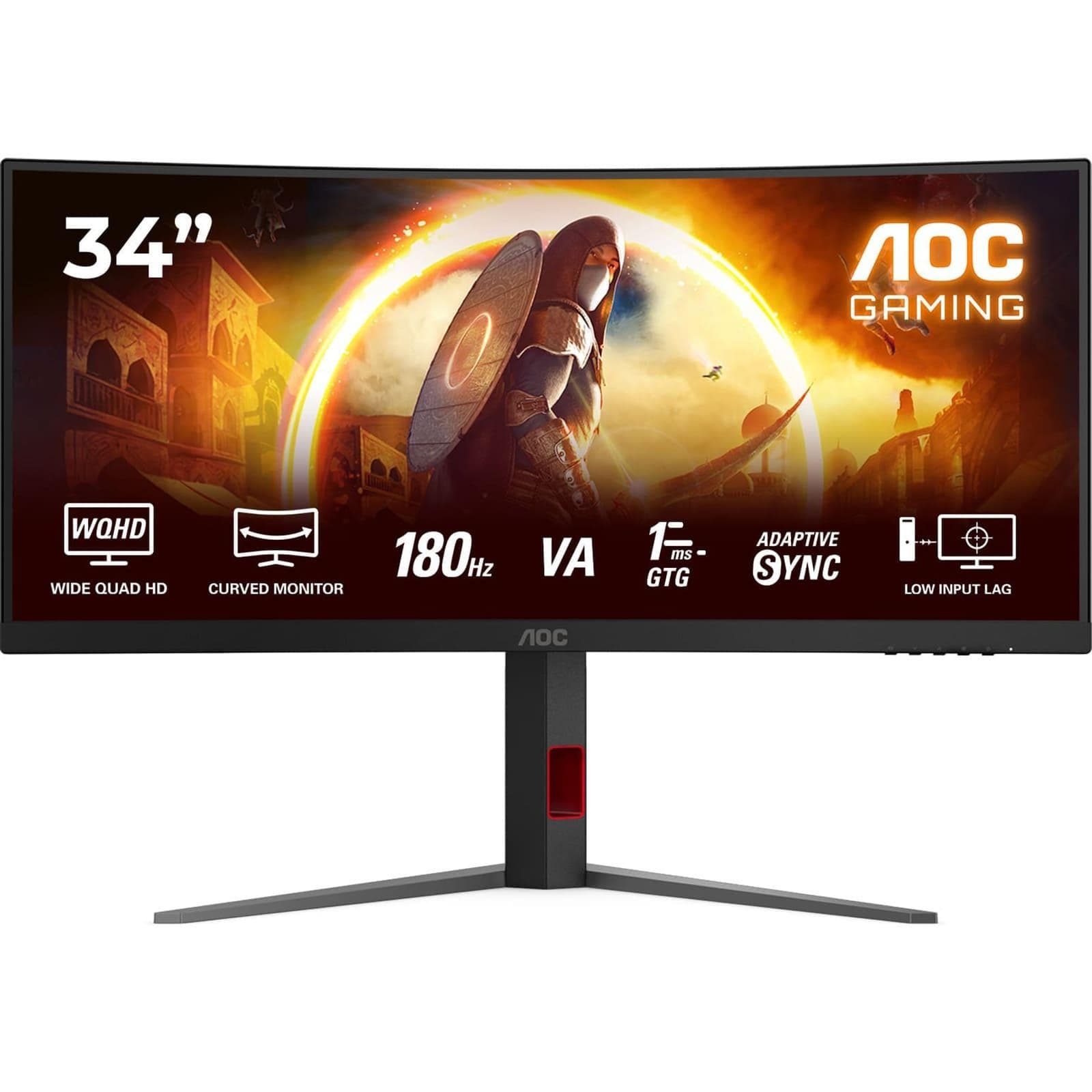 Монітор 34" AOC CU34G4 Curved 3440x1440 (Ultra-Wide 2K) VA 180 Hz