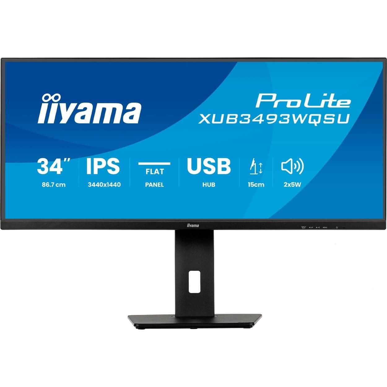 Монітор 34" Iiyama XUB3493WQSU-B6 3440x1440 (Ultra-Wide 2K) IPS 120 Hz