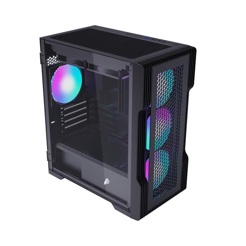 Корпус 1stPlayer T3-BK-4F1 Black без БЖ