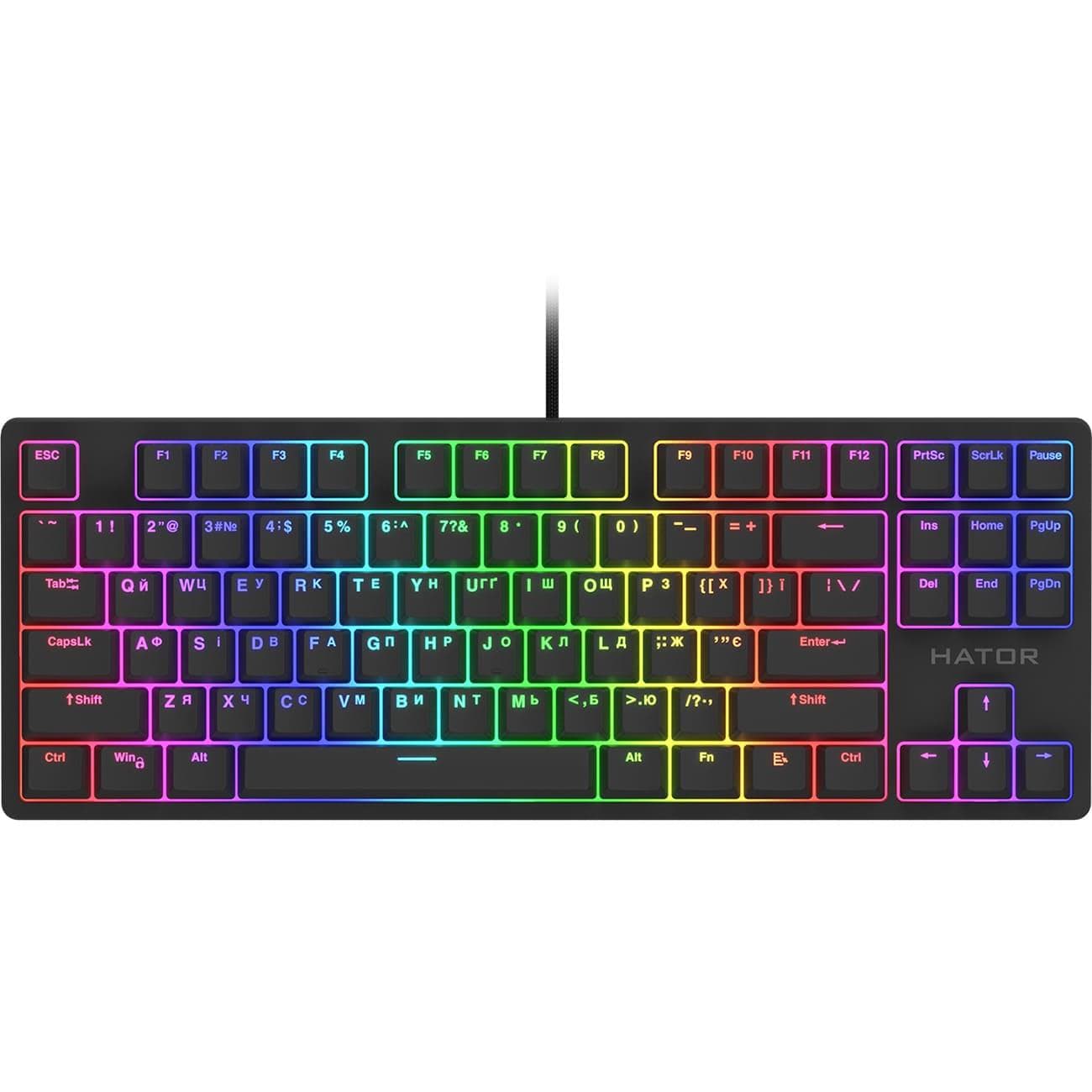 Клавіатура HATOR Rockfall 2 Mecha TKL orange (HTK-520) RGB USB Black