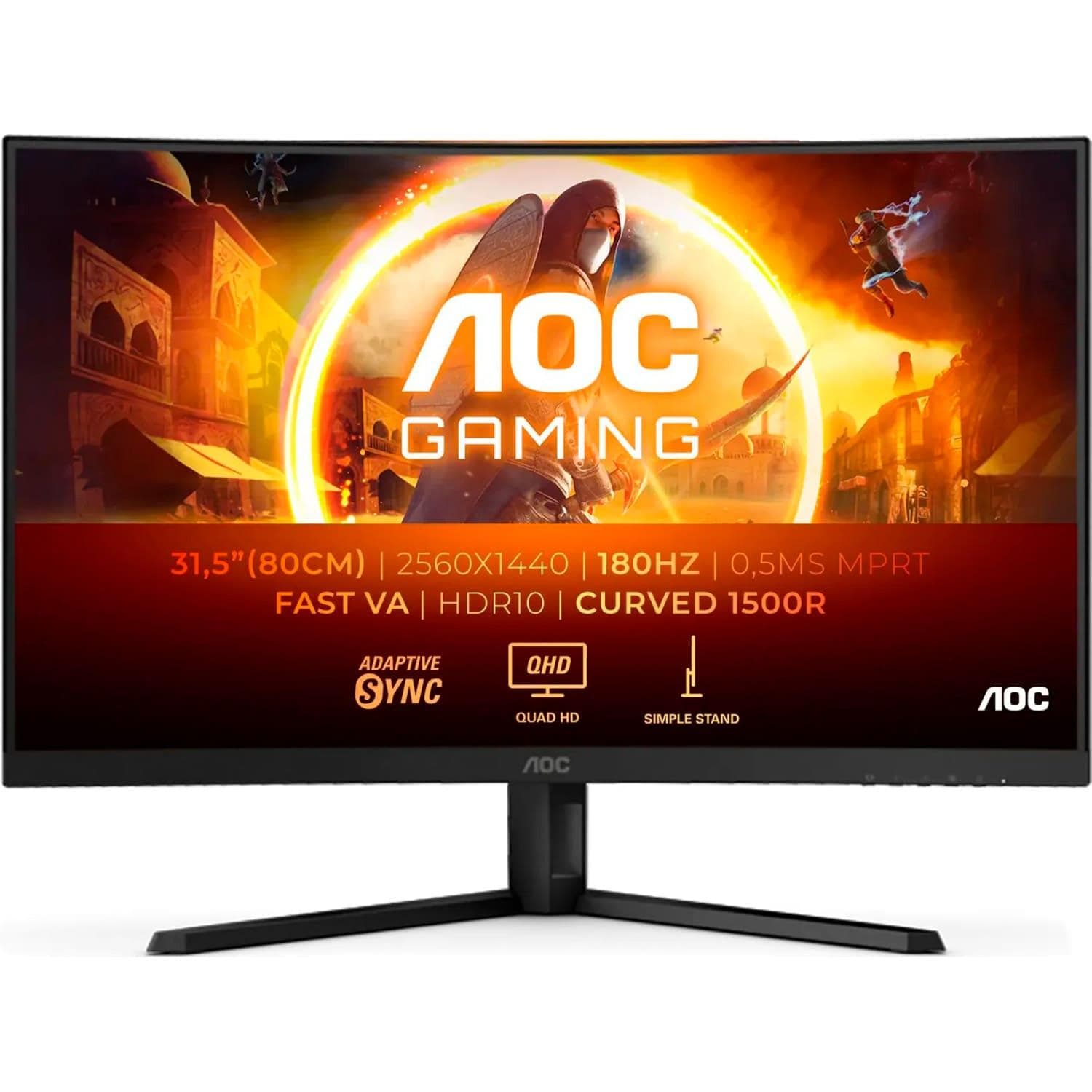 Монітор 31.5" AOC CQ32G4VE 2560x1440 (QHD, 2K) VA 180 Hz