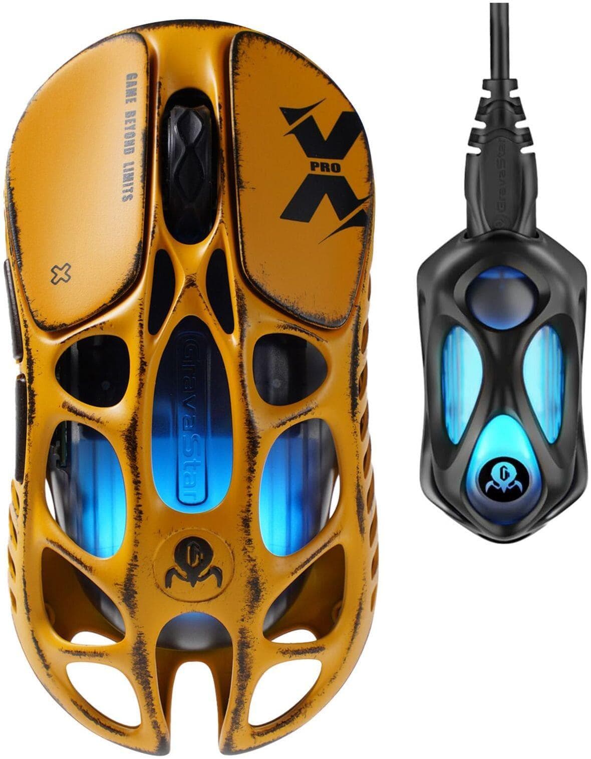 Миша GravaStar Mercury X Pro 8K BT/WL/USB-A RGB Battle-Worn Yellow