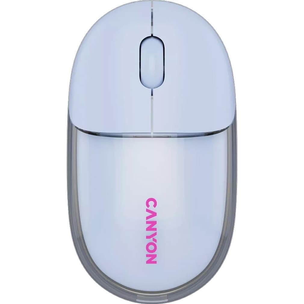 Миша CANYON OnClick 24 BT/ Wireless Transparent/Blue