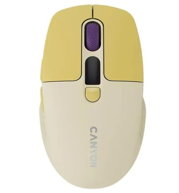 Миша CANYON MW-26 LCD Silent Dual Mode Wireless Yellow
