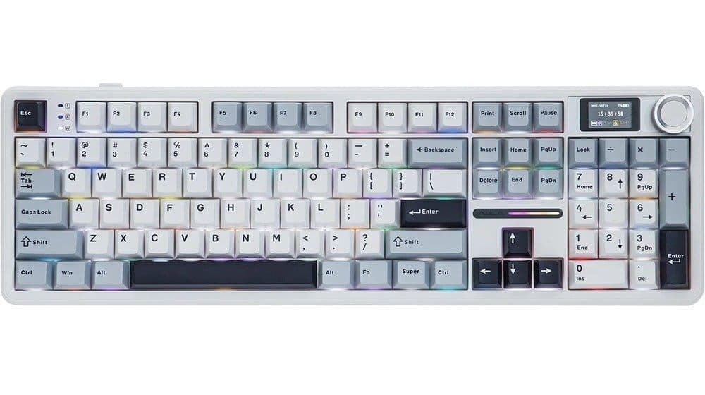Клавіатура AULA F108 Pro Wireless Gasket Keyboard Reaper Switch 2.4G/BT EN/UA White