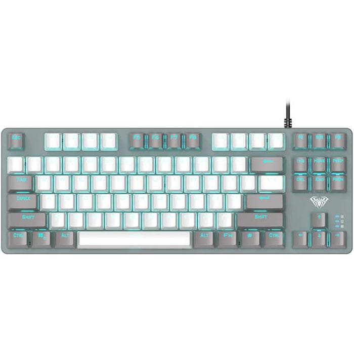 Клавіатура AULA F3287 Grey/White keycap KRGD blue EN/UA