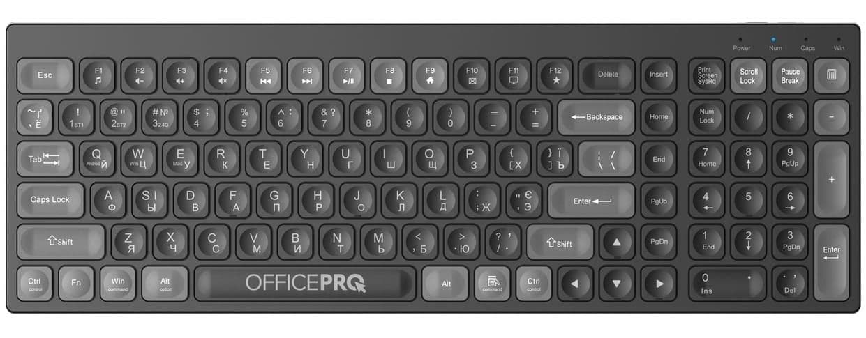 Клавіатура OfficePro SK985B Wireless Black