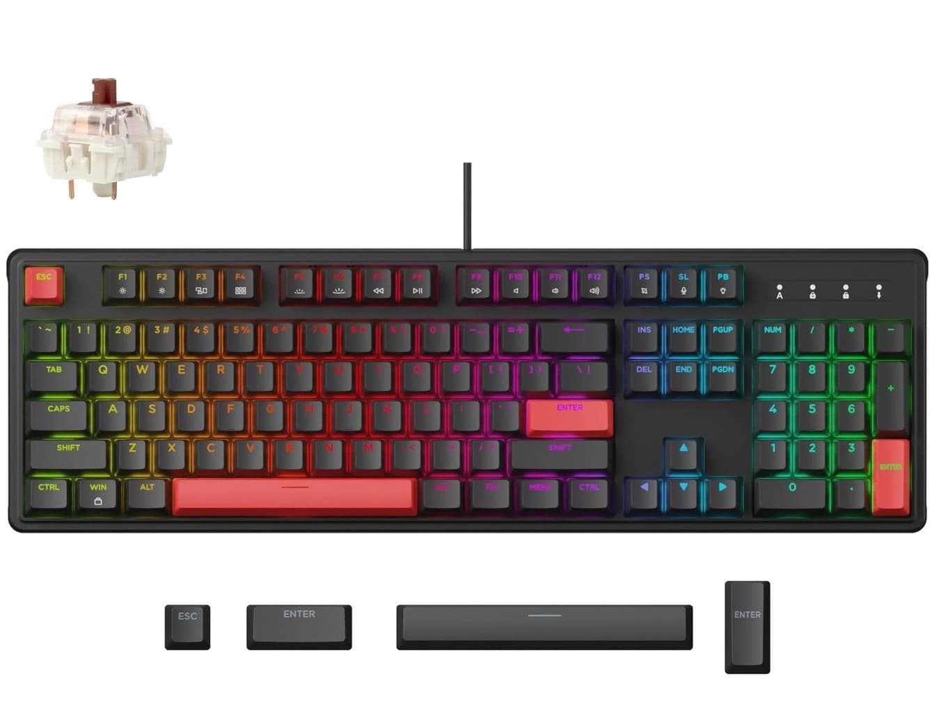 Клавіатура Lemokey X3 Keychron Brown EN/UKR RGB Black