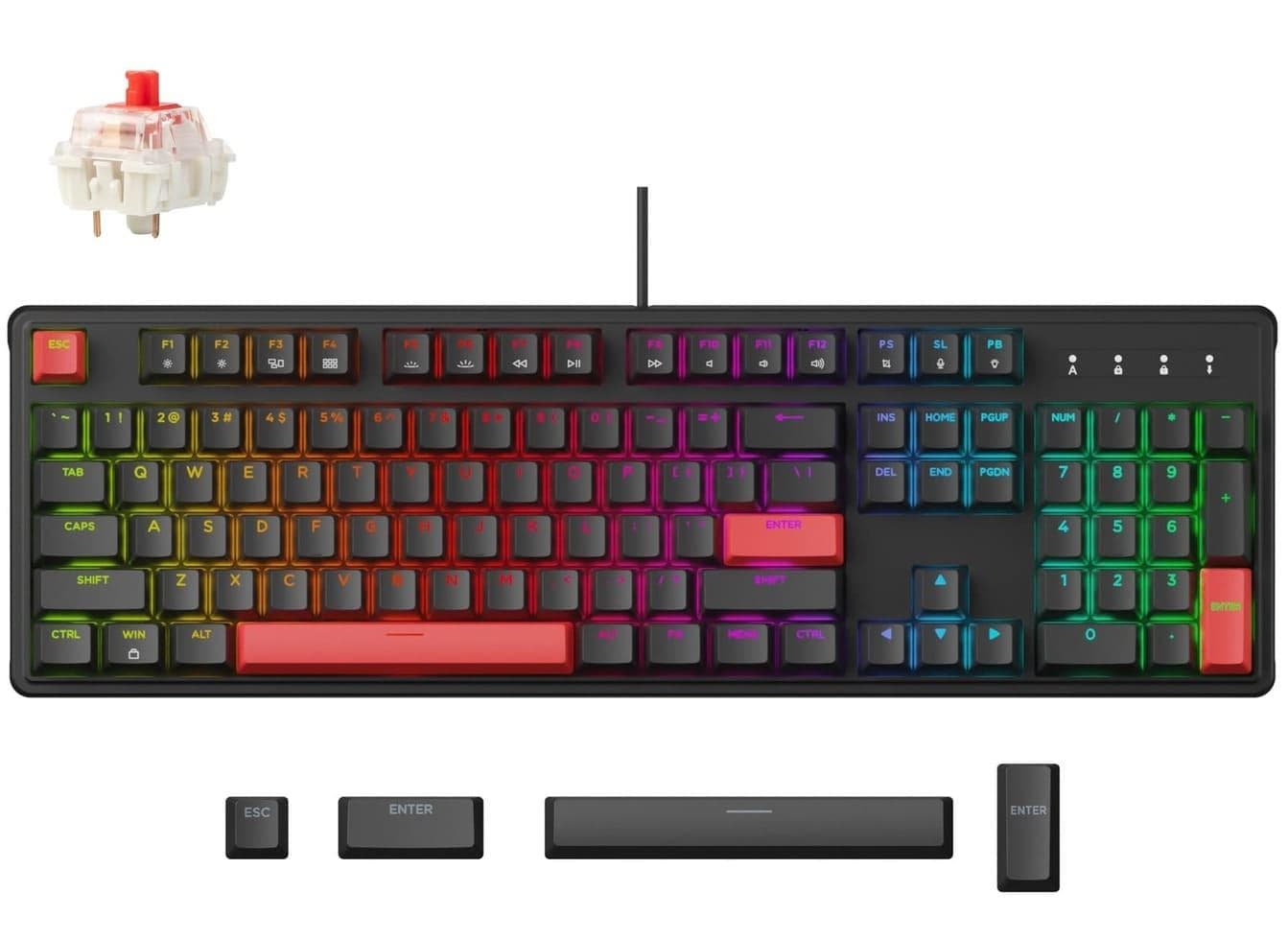 Клавіатура Lemokey X3 Keychron Red EN/UKR RGB Black