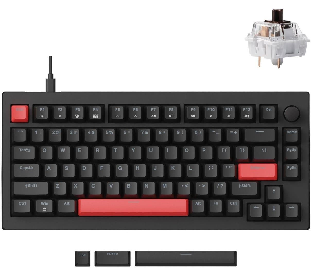 Клавіатура Lemokey X4 Keychron Brown EN/UKR Red LED Black