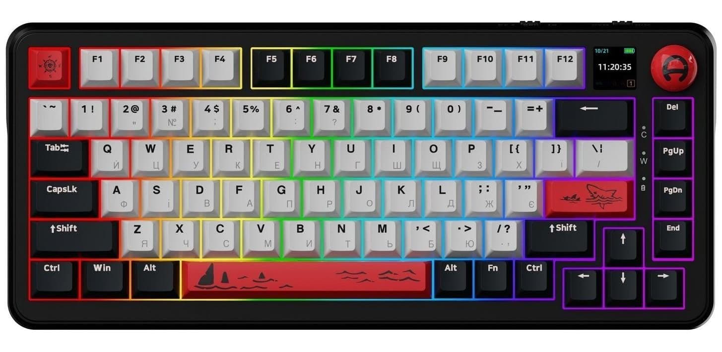 Клавіатура Ajazz AK820 MAX 75% Exploded Avocado Switch Black RGB (AK820MAX-AS-BG)