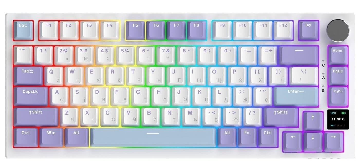 Клавіатура Ajazz AK820 PRO 75% Exploded Gift Switch White RGB (AK820PRO-G-PWB)