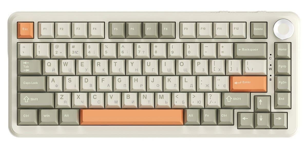Клавіатура Ajazz AK820 MAX Flying Fish Switch Retro Colour - 8000 mAh (AK820MAX-FF-R)