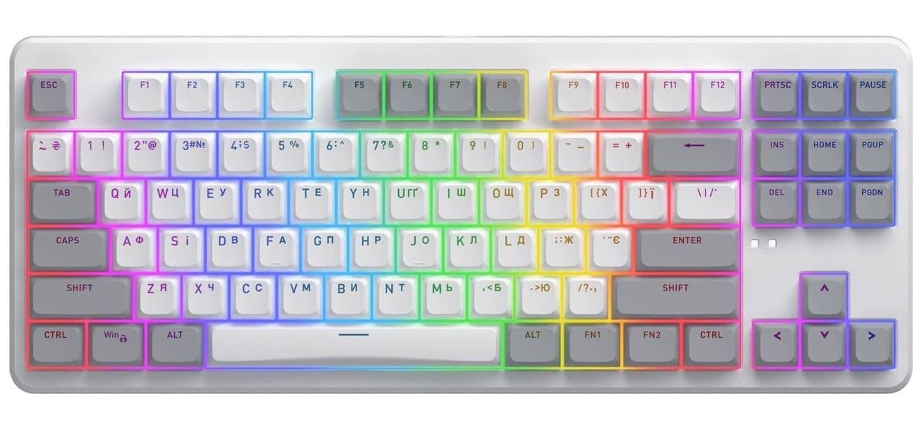 Клавіатура HATOR Rockfall 3 Mecha TKL Wireless Orange (HTK851UA) White