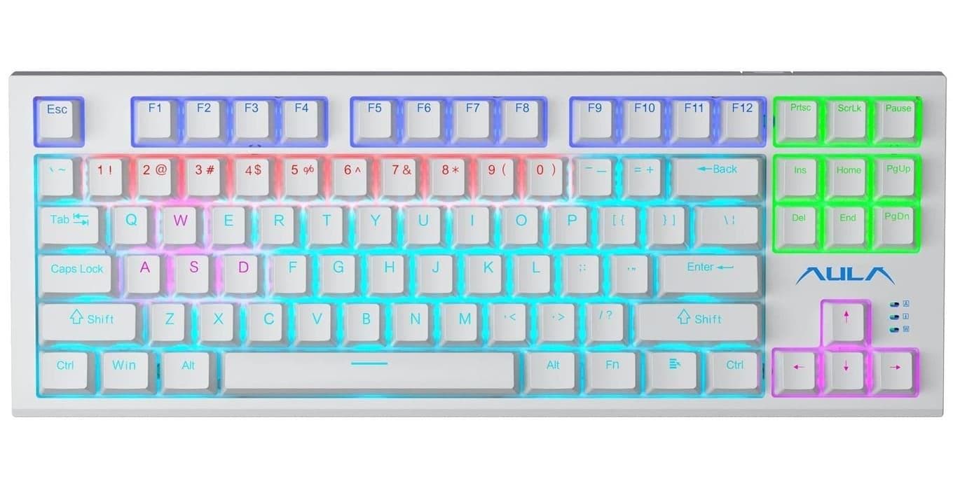 Клавіатура AULA F3032 White plus 21 Yellow keys KRGD Red EN/UA