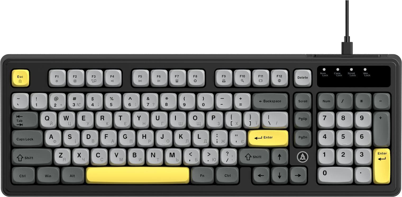 Клавіатура Ajazz AF98 Black Gray Yellow (AF98-BGY)