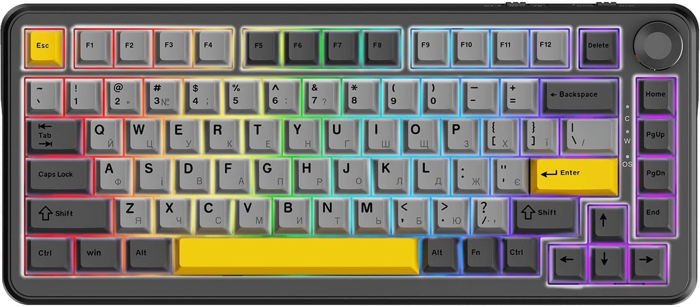 Клавіатура Ajazz AK820 MAX PLUS Daydream Switch Black Gray Yellow 3