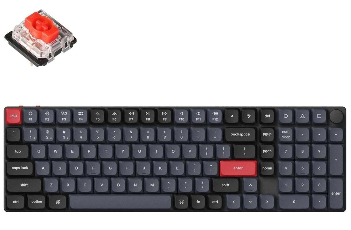 Клавіатура Keychron K17 Gateron MX 2.0 Red EN/UKR RGB Black