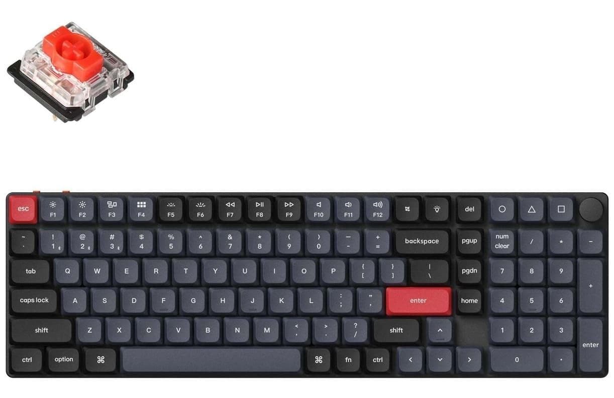 Клавіатура Keychron K17 Gateron MX 2.0 Red EN/UKR White Led Black