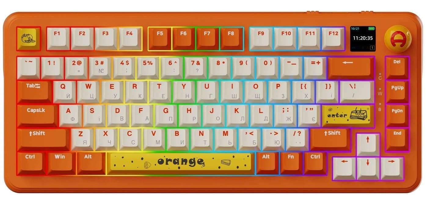 Клавіатура Ajazz AK820 MAX Avocado Switch Orange-White