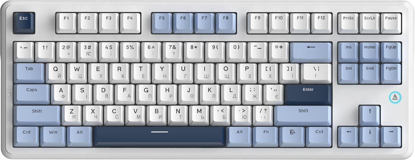 Клавіатура Ajazz AK870 V2 Flying Fish switches Blue White Blue (AK870-V2-FF-BWB)